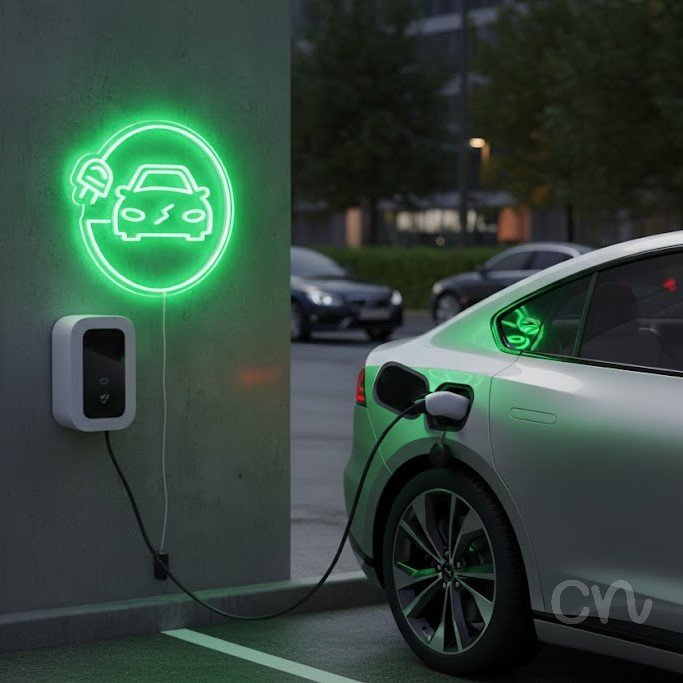 Custom Neon | Electric Car Neon Sign | 22x23 | Neon Green Perfect for Car Enthusiasts 2