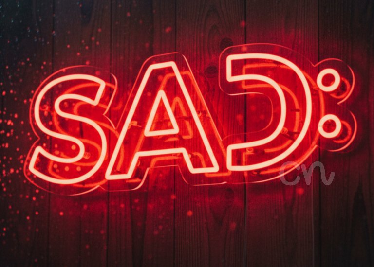 Custom Neon | Crying Word Neon Sign with Sad Face Icon | 8x24 | Blue & White