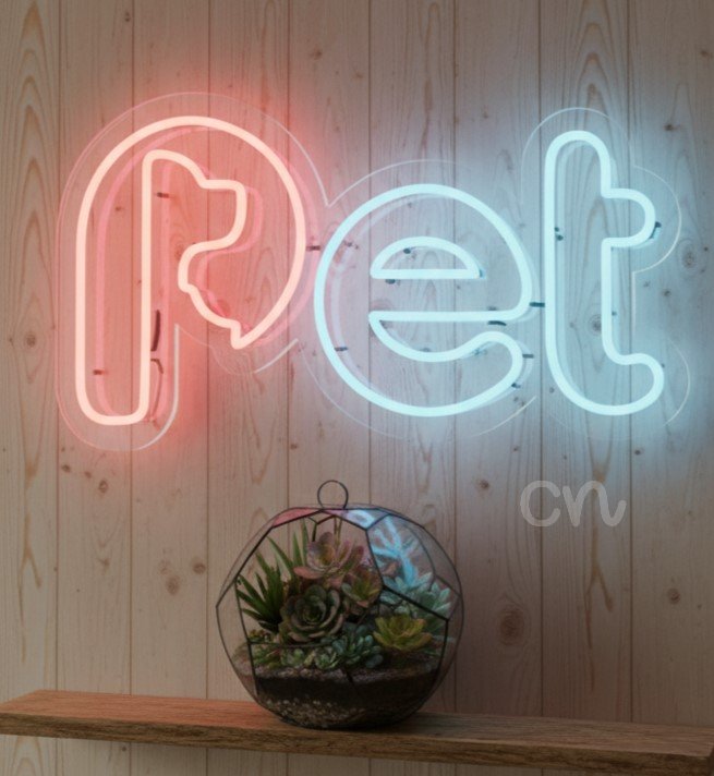 Custom Neon | Pet Neon Sign | Red, Blue | 13x23
