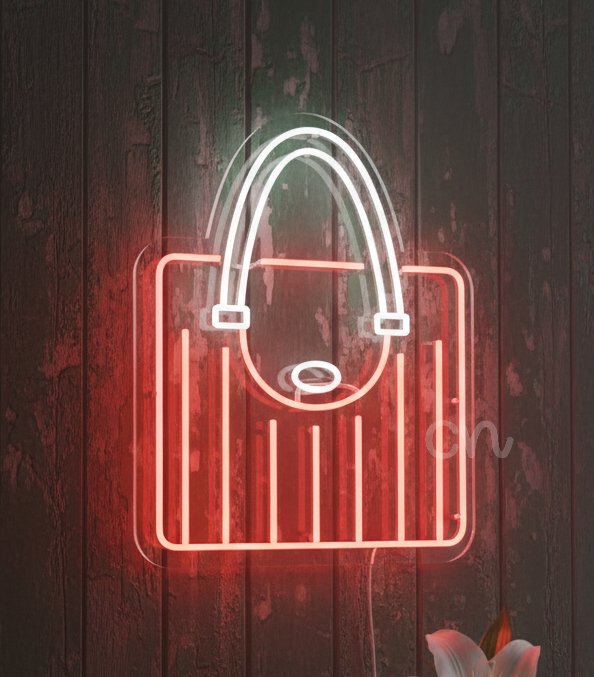 Custom Neon | Handbag Neon Sign | 23x19 Inch Red & White