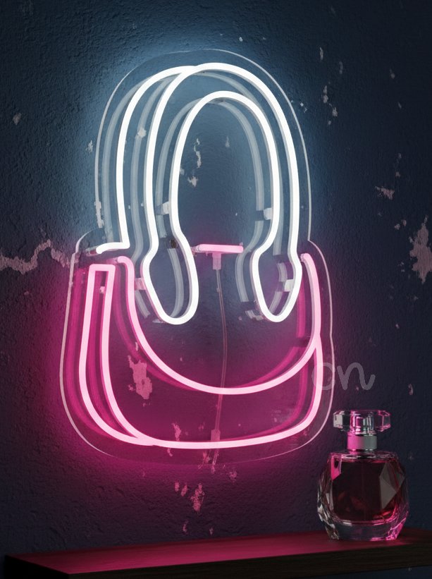 Custom Neon | Backpack Shape Neon Sign | Pink & White | 22x15 | Pink & White