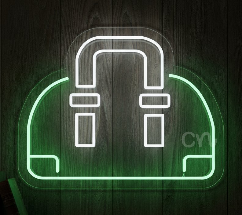 Custom Neon | Backpack Shape Neon Sign | Stylish Green | 19x24 | Green & White