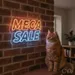 Custom Neon | Mega Sale Neon Sign | 15x23 | Orange Light Blue Neon Sign for Retail and Decor 1