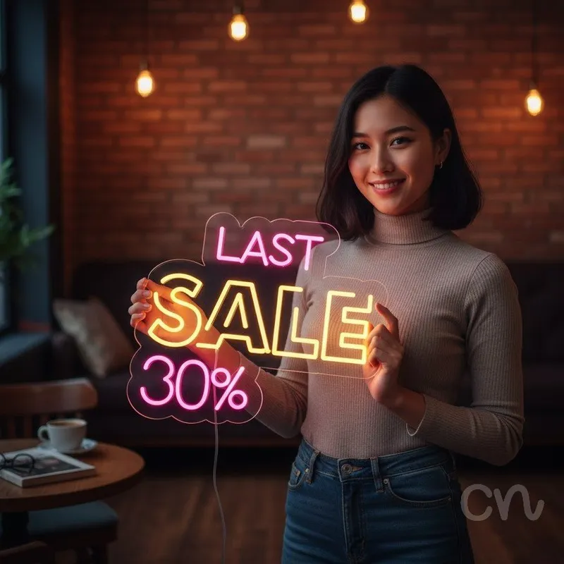 Custom Neon | Last Sale 30% Neon Sign | 20x17 | Hot Pink and Yellow