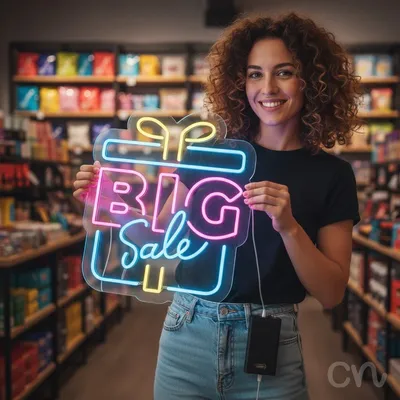 Custom Neon | BIG Sale Neon Sign | 20x18 | Multicolor