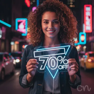 Custom Neon | 70% Off Neon Sign | 20x22 Inches | Ice Blue and White Neon Sign