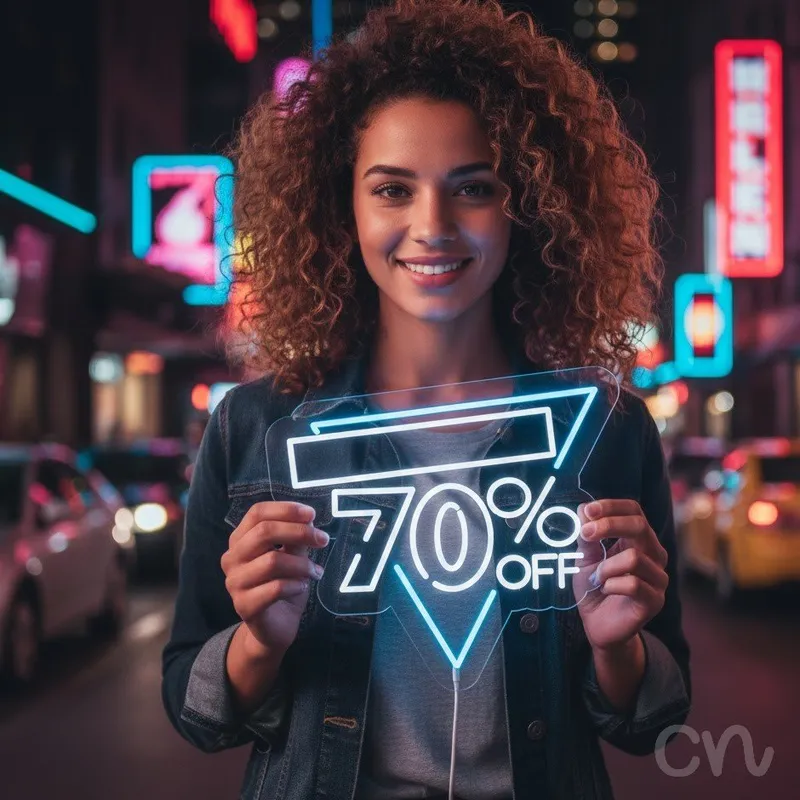 Custom Neon | 70% Off Neon Sign | 20x22 Inches | Ice Blue and White Neon Sign