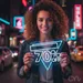 Custom Neon | 70% Off Neon Sign | 20x22 Inches | Ice Blue and White Neon Sign 1
