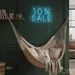 Custom Neon | 10% Sale Neon Sign | 17x25 | Light Blue Neon Sign for Promotions 2
