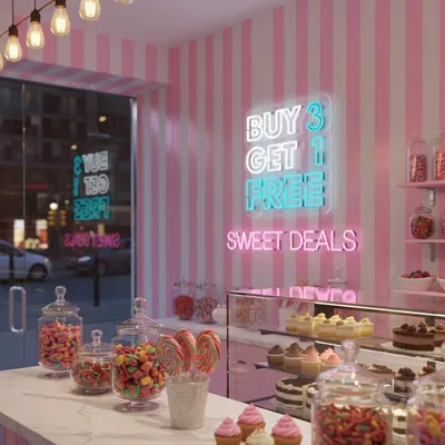 Custom Neon | Buy 3 Get 1 Free Neon Sign | 25x25 Inches | White Blue Neon Sign