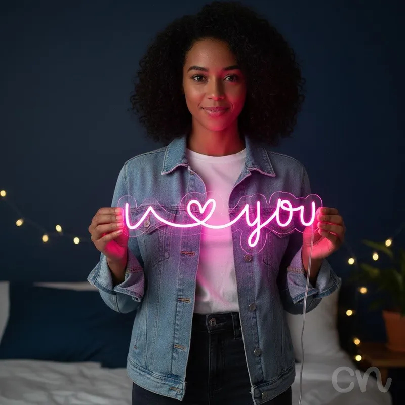 Custom Neon | Love You Neon Sign | 10x30 | Hot Pink