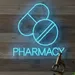 20x20 Pharmacy LED Neon Sign with Pill Icon – Bright Blue Neon Light for Medical Clinics, Drugstores, Hospitals, and Apothecaries – Wall Mounted Healthcare LED Neon Sign for Modern Pharmacies 1
