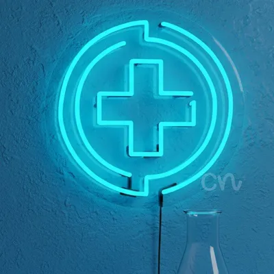 Custom Neon | Medical Cross Neon Sign | Blue | 15x15