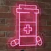 Custom Neon | Prescription Bottle Neon Sign | Pink LED Pharmacy & Medical Wall Art | 20x17 1