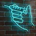 Custom Neon | Hand Holding Syringe Neon Sign | Creative Medical Wall Art with Injection Design | LED Blue Light for Clinics, Pharmacies, Bars, and Modern Healthcare Interiors | 18x20 | Blue 2