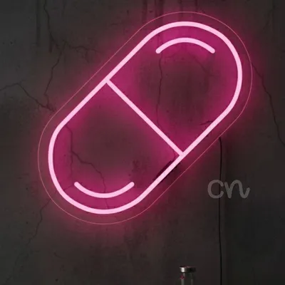 Custom Neon | Pill Neon Sign | 15x15 | Pink
