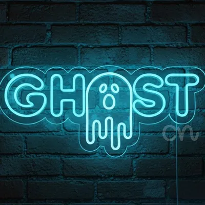 Custom Neon | GHOST Neon Sign | 13x30 | Blue