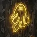 Custom Neon | Neon Ghost Wall Light | 25x17 Yellow LED Spooky Spirit Sign 1