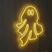 Neon Ghost Wall Light | 25x17 Yellow LED Spooky Spirit Sign | Creepy Cute Halloween Accent for Haunted Houses, Parties, Bars, Bedrooms & Events | Fun Decorative Neon Glow for Seasonal 2