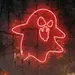 Custom Neon | Angry Ghost Shape Neon Sign | 23x23 | Red 1