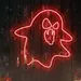 Custom Neon | Angry Ghost Shape Neon Sign | 23x23 | Red 2