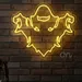 22x26 Yellow Neon Ghost LED Sign – Menacing Spooky Spirit Wall Light with Glowing Outline – Haunted House Halloween Decor, Gothic Wall Art & Party Accent Neon for Bars, Bedrooms, and Year-Round Vibes 1