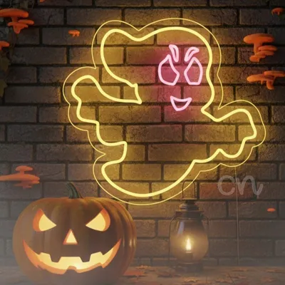 Custom Neon | Neon Ghost Sign | Yellow & Red | 23x25