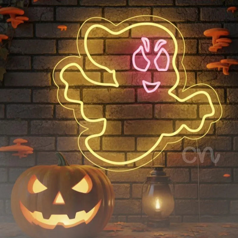 Custom Neon | Neon Ghost Sign | Yellow & Red | 23x25