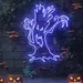 30x24 Haunted Tree Neon Sign – Spooky Blue LED Wall Light for Halloween Parties, Haunted Houses & Creepy Outdoor Decor – Glowing Scary Tree Silhouette for Gothic Homes & Seasonal Atmosphere 2