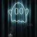 24x24 Cute Ghost Neon Sign – Blue Outline LED Halloween Wall Light, Spooky Yet Adorable Decor for Haunted Houses, Kids’ Rooms, Bars & Party Spaces – Fun Scary-Cute Glow for Seasonal or Year-Round 1
