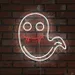 Vampire Ghost Neon Sign – 24x24 Cute Spooky LED Wall Light with Fangs, Halloween Neon Art for Bar, Bedroom, Haunted House, Party Decoration, Creepy Cute Ghost Neon for Horror & Gothic Home Decor 2