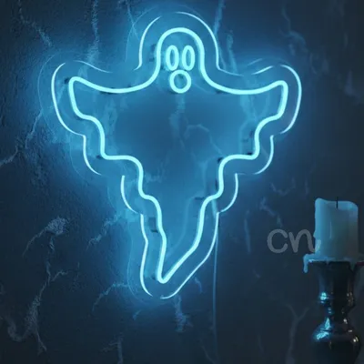Custom Neon | Blue Ghost Neon Sign | 24x22