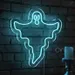 Blue Ghost Neon Sign – 24x22 Spooky LED Wall Light, Creepy Halloween Neon Spirit Artwork for Bedroom, Bar, Game Room, Haunted House, Scary Decor, Horror Neon Art for Parties & Gothic Home Decoration 2