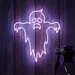 Pink Ghost Neon Sign – 24x21 Creepy Cute LED Wall Light, Spooky Halloween Neon Spirit Decoration for Bedroom, Bar, Game Room, Haunted House, Horror Decor, Scary Yet Fun Neon Ghost Party Artwork 1