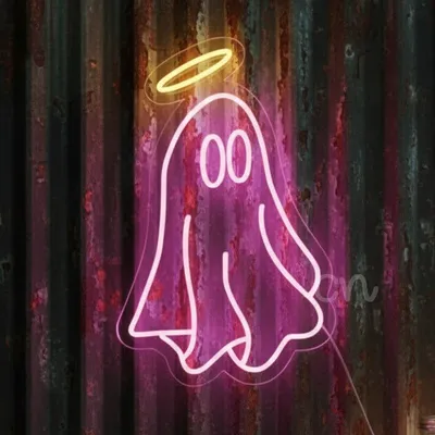 Custom Neon | Angel Ghost Neon Sign | Pink & Yellow | 24x15