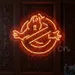 20x24 Ghostbusters Inspired Neon Sign – Vibrant Orange LED Ghost Wall Light with Iconic No-Ghost Symbol, Durable Acrylic Backing, Energy-Efficient Decor for Bars, Game Rooms, Halloween & Movie Fans 1
