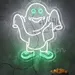 Custom Neon | Ghost Neon Sign with Glowing Eyes & Shoes | 24x22 Green 2