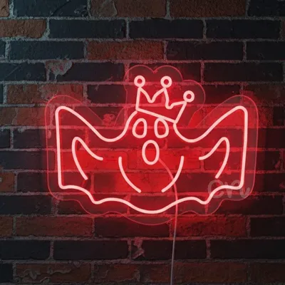 Custom Neon | Crowned Ghost Neon Sign | 18x24 Yellow