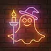 Custom Neon | Cute Ghost with Candle Neon Sign | 23x23 1