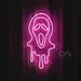 Custom Neon | Dripping Scream Ghost Neon Sign | 24x13 Red 2