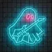 Custom Neon | Ghost Rock Guitar Neon Sign | 24x24 Blue 1