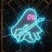 24x24 Blue Ghost Rock Guitar Neon Sign – LED Wall Light for Music Lovers, Halloween Parties, Bars, Game Rooms, Rock Concert Decor, Spooky Party Decoration, Haunted House Neon Wall Art 2