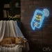 Custom Neon | Smartphone with Smiley Face Neon Sign | 24x21 | Sky Blue and Yellow 2
