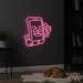 Custom Neon | Smartphone with Thumbs Up Neon Sign | 27x26 | Neon Pink 2