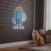 Custom Neon | Smiling Drink Carton Neon Sign | 24x17 | Ice Blue, Orange 2