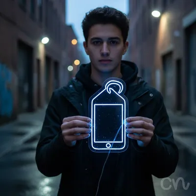 Custom Neon | Smartphone Design Neon Sign | 24x13 | Blue Light for Tech Lovers