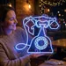 Custom Neon | Telephone Neon Sign | 28x32 | Ice Blue | Bright LED Wall Decor 1