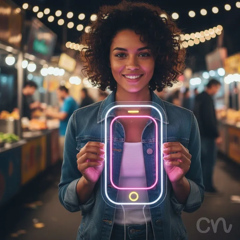 Custom Neon | Smartphone Shape Neon Sign | 26x16 Inches | Pink and Yellow Neon Sign
