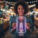 Custom Neon | Smartphone Shape Neon Sign | 26x16 Inches | Pink and Yellow Neon Sign 1