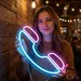 Custom Neon | Telephone Neon Sign | 20x20 | Hot Pink Ice Blue Neon Sign 1